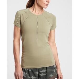 Athleta Olive Green Top Foothill Wicking Yoga Athlesiure Running Size XL EUC